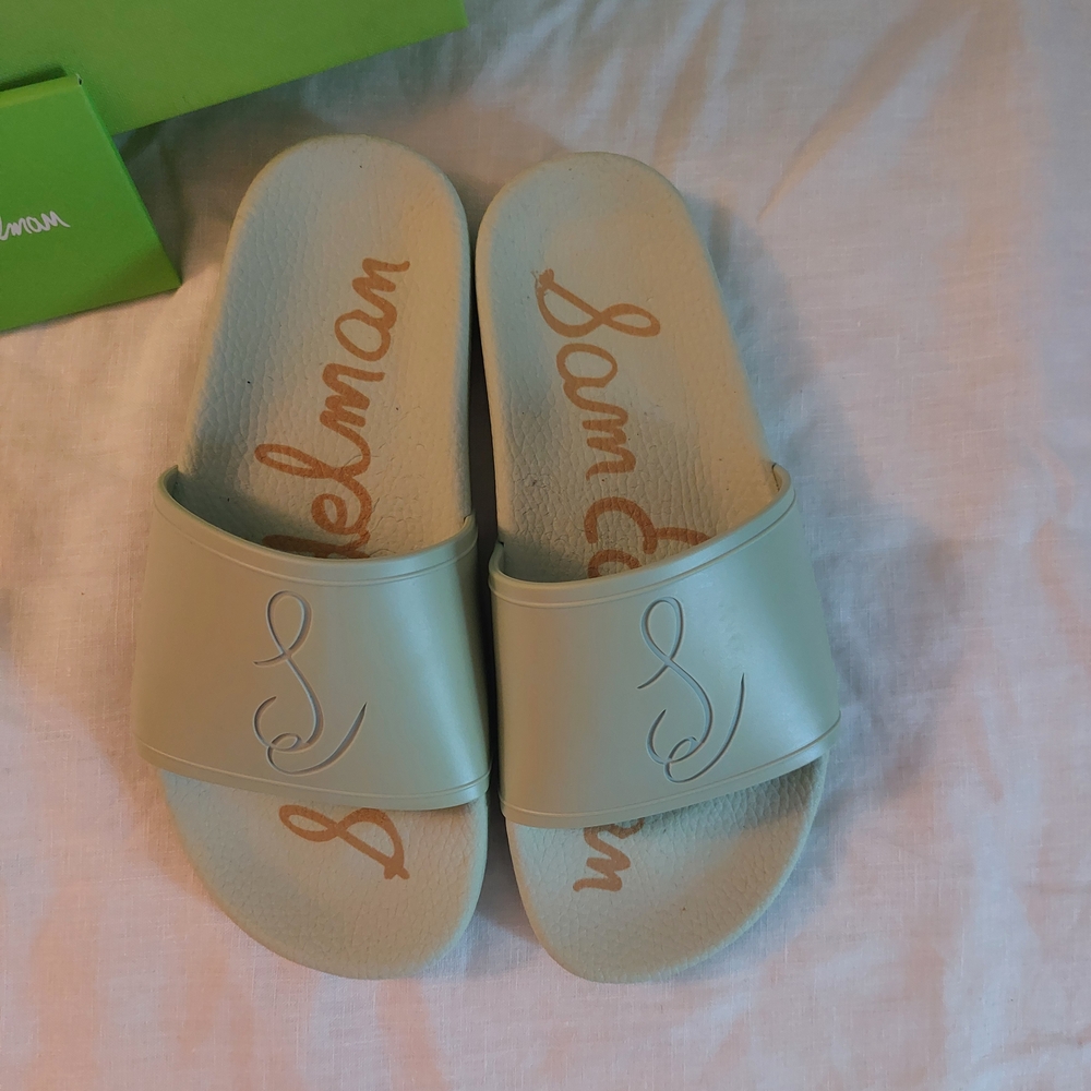 Sam Edelman Mint Green Slide Sandals